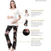 imageAlina Mae Maternity Pregnant womens nursing pajamas set pregnant womens lounge pajamas short sleeveBlack Floral