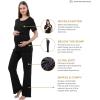imageAlina Mae Maternity Pregnant womens nursing pajamas set pregnant womens lounge pajamas short sleeveBlack on Black
