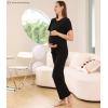 imageAlina Mae Maternity Pregnant womens nursing pajamas set pregnant womens lounge pajamas short sleeveBlack on Black