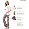 imageAlina Mae Maternity Pregnant womens nursing pajamas set pregnant womens lounge pajamas short sleeveGrey Floral