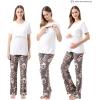 imageAlina Mae Maternity Pregnant womens nursing pajamas set pregnant womens lounge pajamas short sleeveGrey Floral