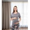 imageAlina Mae Maternity Pregnant womens nursing pajamas set pregnant womens lounge pajamas short sleeveGrey on Grey Floral