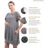 imageLabor and Delivery Gown for Hospital With Pockets Open Back Nursing Pajamas for Women Breastfeeding Maternity NightgownGray