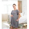 imageLabor and Delivery Gown for Hospital With Pockets Open Back Nursing Pajamas for Women Breastfeeding Maternity NightgownGray