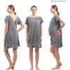 imageLabor and Delivery Gown for Hospital With Pockets Open Back Nursing Pajamas for Women Breastfeeding Maternity NightgownGray