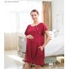 imageLabor and Delivery Gown for Hospital With Pockets Open Back Nursing Pajamas for Women Breastfeeding Maternity NightgownRed