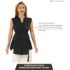 imageMaternity Blouse for Work Pregnancy Top Short Sleeve Shirt Formal Women ChiffonBlack