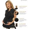imageMaternity Blouse for Work Pregnancy Top Short Sleeve Shirt Formal Women ChiffonBlack