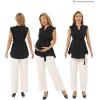 imageMaternity Blouse for Work Pregnancy Top Short Sleeve Shirt Formal Women ChiffonBlack