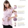imageMaternity Blouse for Work Pregnancy Top Short Sleeve Shirt Formal Women ChiffonLavender