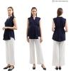 imageMaternity Blouse for Work Pregnancy Top Short Sleeve Shirt Formal Women ChiffonNavy