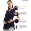 imageMaternity Blouse for Work Pregnancy Top Short Sleeve Shirt Formal Women ChiffonNavy