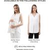 imageMaternity Blouse for Work Pregnancy Top Short Sleeve Shirt Formal Women ChiffonNavy