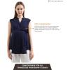 imageMaternity Blouse for Work Pregnancy Top Short Sleeve Shirt Formal Women ChiffonNavy