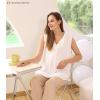 imageMaternity Blouse for Work Pregnancy Top Short Sleeve Shirt Formal Women ChiffonPurple