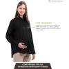 imageMaternity Button Down Shirt Long Sleeve Formal Blouse for Work Pregnant Dress TopBlack