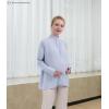 imageMaternity Button Down Shirt Long Sleeve Formal Blouse for Work Pregnant Dress TopLight Blue