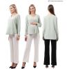 imageMaternity Button Down Shirt Long Sleeve Formal Blouse for Work Pregnant Dress TopLight Green