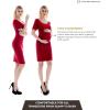 imageMaternity Dress Baby Shower Bodycon Short Sleeve Casual Daily Wear to Work WomenBurgundy Red