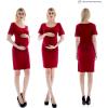 imageMaternity Dress Baby Shower Bodycon Short Sleeve Casual Daily Wear to Work WomenBurgundy Red