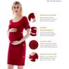 imageMaternity Dress Baby Shower Bodycon Short Sleeve Casual Daily Wear to Work WomenBurgundy Red