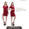 imageMaternity Dress Baby Shower Bodycon Short Sleeve Casual Daily Wear to Work WomenCross Wrap Style  Burgundy Red