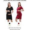 imageMaternity Dress Baby Shower Bodycon Short Sleeve Casual Daily Wear to Work WomenCross Wrap Style  Burgundy Red