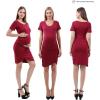 imageMaternity Dress Baby Shower Bodycon Short Sleeve Casual Daily Wear to Work WomenCross Wrap Style  Burgundy Red
