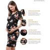 imageMaternity Dress Baby Shower Bodycon Short Sleeve Casual Daily Wear to Work WomenFloral Black