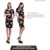 imageMaternity Dress Baby Shower Bodycon Short Sleeve Casual Daily Wear to Work WomenFloral Black
