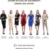 imageMaternity Dress Baby Shower Bodycon Short Sleeve Casual Daily Wear to Work WomenFloral Grey