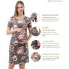 imageMaternity Dress Baby Shower Bodycon Short Sleeve Casual Daily Wear to Work WomenFloral Grey
