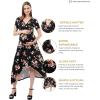 imageMaternity Dress Baby Shower Bodycon Short Sleeve Casual Daily Wear to Work WomenFlow Style  Black Floral