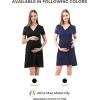 imageMaternity Dress Baby Shower Bodycon Short Sleeve Casual Daily Wear to Work WomenLace Style  Black