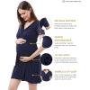 imageMaternity Dress Baby Shower Bodycon Short Sleeve Casual Daily Wear to Work WomenLace Style  Navy