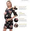 imageMaternity Dress Baby Shower Bodycon Short Sleeve Casual Daily Wear to Work WomenOff Shoulder Style  Black Floral