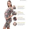 imageMaternity Dress Baby Shower Bodycon Short Sleeve Casual Daily Wear to Work WomenOff Shoulder Style  Grey Floral