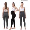 imageMaternity Leggings Pregnant OverBump Pant with Pockets Stretch for Workout Yoga2pair BlackGrey Pants
