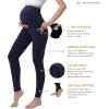 imageMaternity Leggings Pregnant OverBump Pant with Pockets Stretch for Workout Yoga2pair BlackNavy Pants