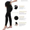 imageMaternity Leggings Pregnant OverBump Pant with Pockets Stretch for Workout YogaBlack