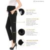 imageMaternity Pants Work Over The Belly with Pockets Womens Pregnancy Dress Pants Office Clothes Trousers Stretch SummerBlack