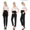 imageMaternity Pants Work Over The Belly with Pockets Womens Pregnancy Dress Pants Office Clothes Trousers Stretch SummerBlack