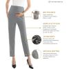 imageMaternity Pants Work Over The Belly with Pockets Womens Pregnancy Dress Pants Office Clothes Trousers Stretch SummerGray