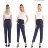 imageMaternity Pants Work Over The Belly with Pockets Womens Pregnancy Dress Pants Office Clothes Trousers Stretch SummerNavy
