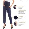 imageMaternity Pants Work Over The Belly with Pockets Womens Pregnancy Dress Pants Office Clothes Trousers Stretch SummerNavy