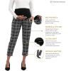 imageMaternity Pants Work Over The Belly with Pockets Womens Pregnancy Dress Pants Office Clothes Trousers Stretch SummerPlaid