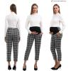 imageMaternity Pants Work Over The Belly with Pockets Womens Pregnancy Dress Pants Office Clothes Trousers Stretch SummerPlaid