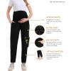 imageMaternity Scrub Jogger Pants for Women Pregnant Doctor Uniform Pant Nurse Scrub w 6 PocketsBlack Open Bottom