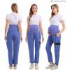 imageMaternity Scrub Jogger Pants for Women Pregnant Doctor Uniform Pant Nurse Scrub w 6 PocketsBlue Open Bottom