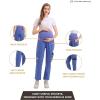 imageMaternity Scrub Jogger Pants for Women Pregnant Doctor Uniform Pant Nurse Scrub w 6 PocketsBlue Open Bottom